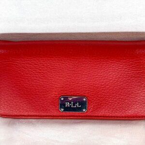 Lauren Ralph Lauren red leather wallet with silver-tone logo plaque